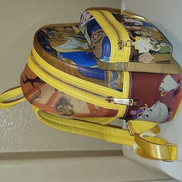 Loungefly Disney Beauty and the Beast Backpack - Yellow and Brown main image 9